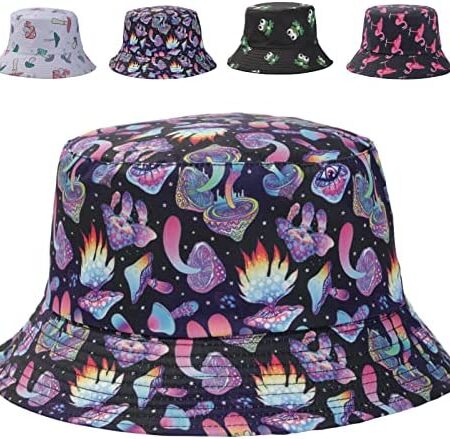 Gadfary Reversible Bucket Hat for Women Double Side Wear Summer Bucket Hat, Girls Cute Everyday Bucket Cap