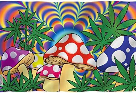 ANLEY Fly Breeze 3x5 Foot Marijuana Mushroom Flag - Vivid Color and UV Fade Resistant - Canvas Header and Double Stitched - Weed Shrooms Flags Polyester with Brass Grommets 3 X 5 Ft